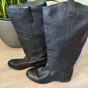 Madewell black leather tall boots